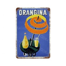 Orangina Plaque en métal