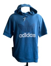 Sweat Capuche Adidas Originals Short Sleeved Hoodie CD7491 Collector / Bleu S