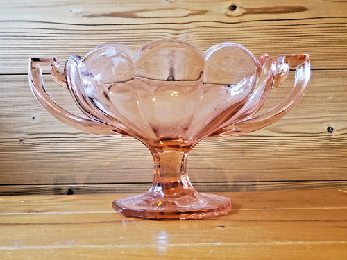 Coupe sur pied verre - verre, rose