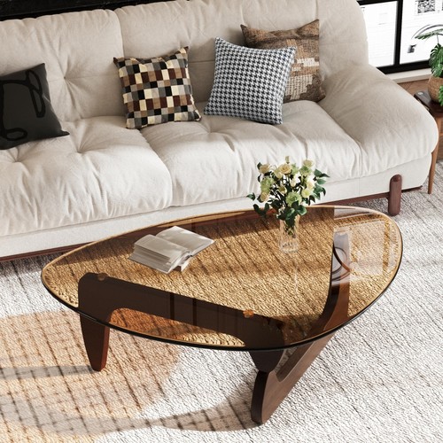 Triangle glass coffee table - glass,