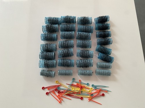 Bigoudis vintage bleus - bigoudis,