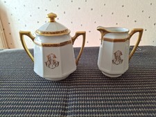 Lot 2 Pièces ART DECO  Porcelaine Avec Inscriptions Dorées