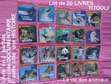 TITOULI - LOT de 20  livres 2 en 1  - VIE des ANIMAUX  /  HISTOIRES d' ANIMAUX