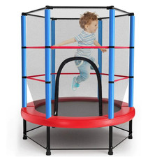 Trampoline Enfant Ø140cm avec Filet Sécurité, Acier, Intérieur/Extérieur