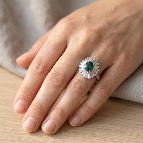 Bagues florales argent - en,