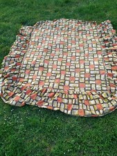 Grand Dessus de Lit Vintage , Ancien Textile  , Pièce de Tissus ,1960 .