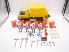 PLAYMOBIL - KLICKY - 3470 - CAMION POUBELLES - CITY SERVICE - 1978 - ANCIEN -