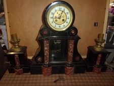 PENDULE DE NOTAIRE balancier MERCURE , dessus de cheminee