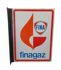 Superbe Plaque Émaillée Fina Finagaz Recto Verso 60 X 48 HEXA 