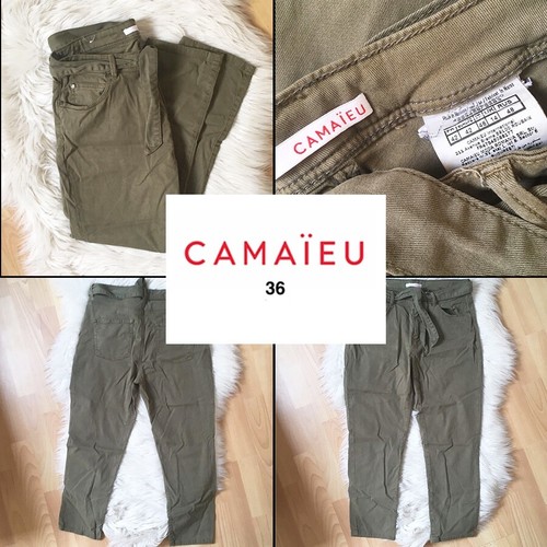 Pantacourt kaki camaieu - pantacourt, 36