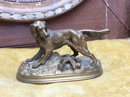 Chien bronze ancien - chien,