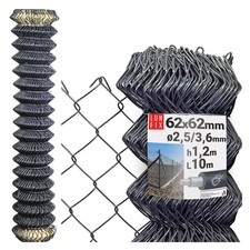 Clôture grillagée 120 cm hauteur 10 m Ø 2,5/3,6 mm 62x62 graphite