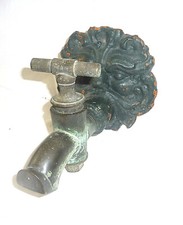 ANCIEN ROBINET DE FONTAINE JARDIN BRONZE BOLD TAP VECCHIO RUBINETTO RUBINETTO
