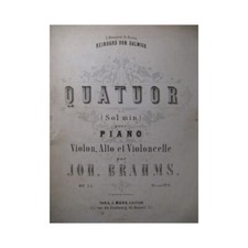 BRAHMS Johannes Quatuor Piano