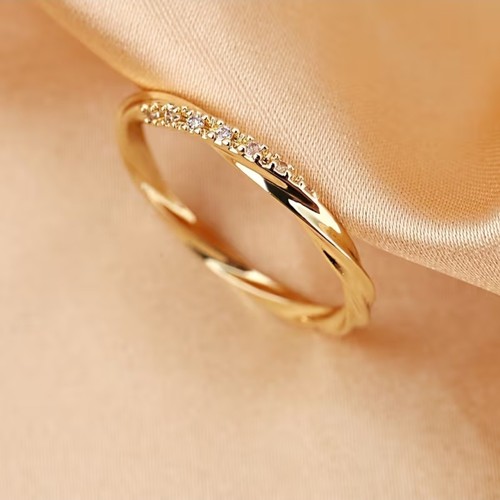 Bague torsadée plaqué 18k - torsadée,