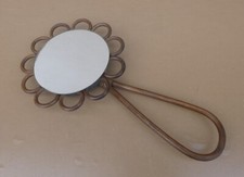 Miroir fleur rotin face à main vintage déco salon chambre old mirror flower