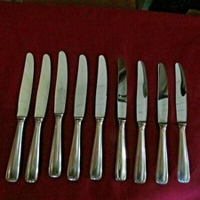 9 couteaux à entremet en métal argenté, S O H modèle filet 