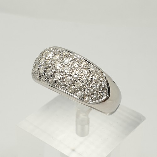 Bague blanc 750 pavé - 18,