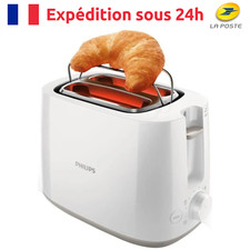 Grille-Pain 2 fentes Réchauffe Viennoiseries Intégré 830 W - Blanc