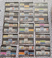 Timbres de collection, thème bateaux (15 planches de chacune 5 ou 6 timbres)
