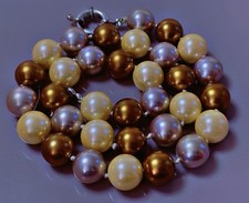 Vtg collier perles multicolore