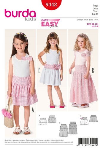 Burda enfants 9442 - enfants, jupes