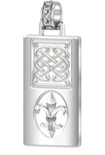 Neuf Homme 3.5cm 0.925 Argent Sterling Irlandais Noeud Celtique Fleur de Lys En