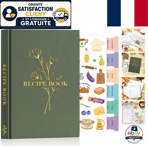 Carnet recettes cuir - recettes, a5: