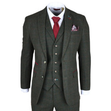 Vert Tweed Costume Veste 44R
