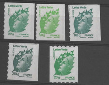France timbres autoadhésifs N°604 à 608 (**) - Marianne de Beaujard