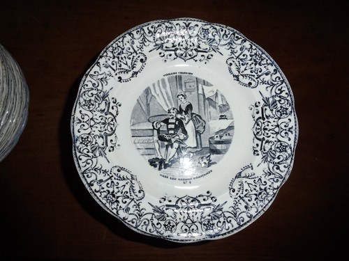 Assiette gien 19e - -,