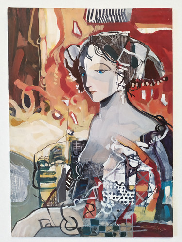 Peinture acrylique abstraite - peinture,