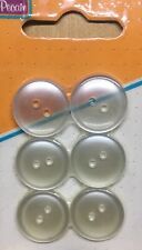 Boutons de coutures x6 - 2 trous (Ø 18mm) - Blanc transparent