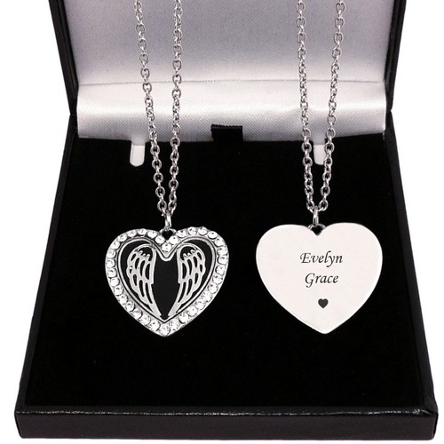 Collier cœur ailes - collier, d'ange