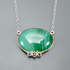 Collier malachite naturelle 38