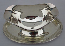 Saucière métal argenté Christofle Gallia modèle perles d'époque XXème