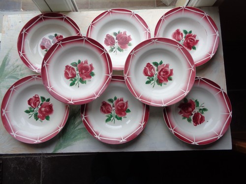 Assiettes fleurs - assiettes,