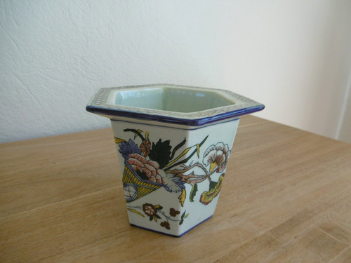 Vase exagonal faience - vase,