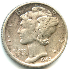 USA one dime argent Mercury