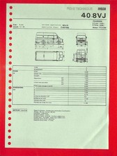 IVECO / FOURGON 40-8 VJ / FICHE TECHNIQUE de 1982