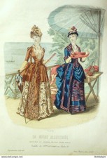 Gravure Mode illustree 1885 #
