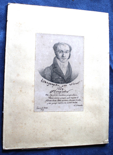 Lithographie portrait homme - portrait, en