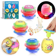 Kit de 6 Jouets Toupies Œufs de Pâques Lumineux Gyroscope Clignotant avec Lum...