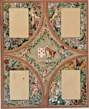 GCE18-DESSIN ORIG-PLUME-AQUARELLE-ÉCOLE FRANÇAISE-CARTES À JOUER-CHERUBINS-19e