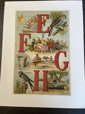 Lithographie Couleur Alphabet (EFGH) Début 20eme
