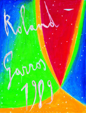 AFFICHE   POSTER    TENNIS ROLAND GARROS 1989