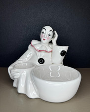 Vide-poche Pierrot céramique rétro pot barbier ou pot à stylos déco cadeau