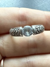 Ancienne Bague En Argent Massif 925 Jonc Alliance Anneaux Créateur Solitaire
