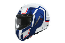 Casque Modulaire Airoh Mathisse II Genius Bleu Rouge Brillant Backflip 180°