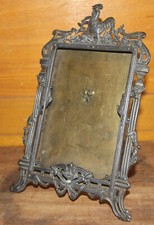 Cadre Photo Ancien tout Métal Décor Coq et Symbole Militaire WW1 14-18